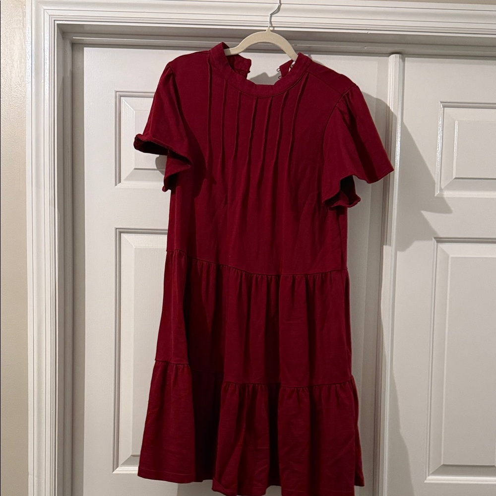 Crown & Ivy Red Tiered Dress